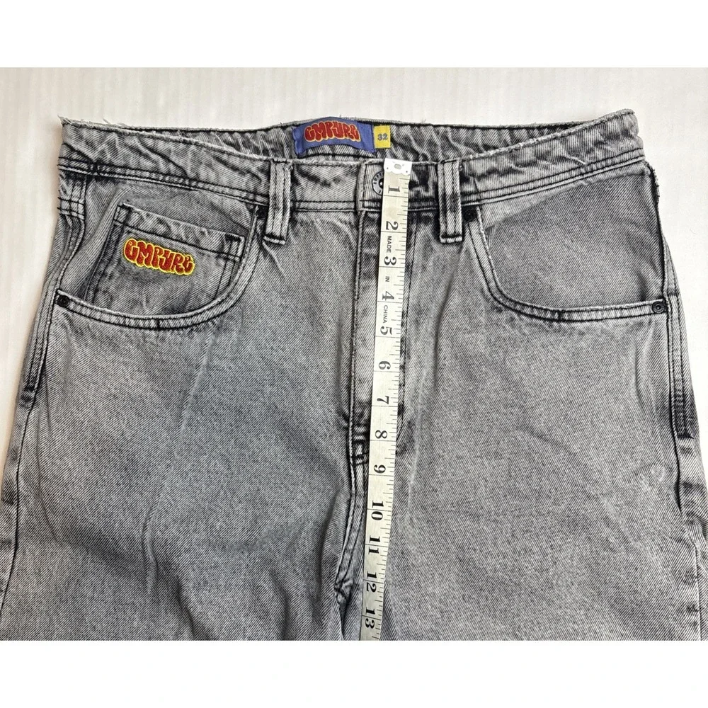 Empyre Skate Jeans Relax Fit Scrambled‎ Grey Wide Leg Baggy Denim Mens Size 32